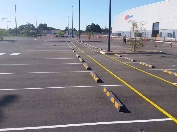 Car Park Line Marking – Banner Line marking for a car park.