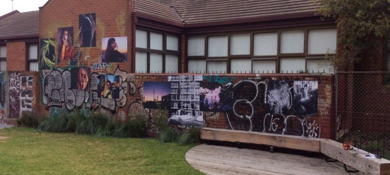 graffiti covered all before cleaning