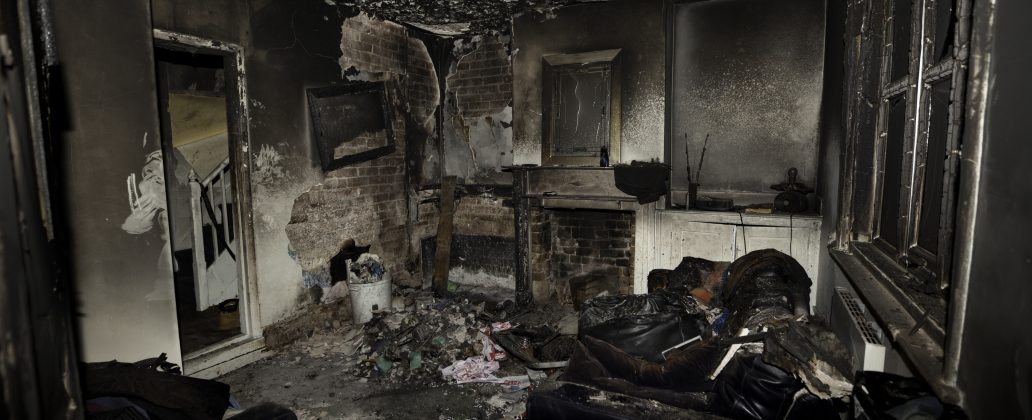 House interior damaged by fire