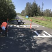 crossing line marking in progress