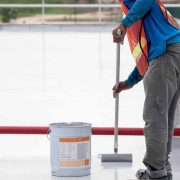 Process of white epoxy floor