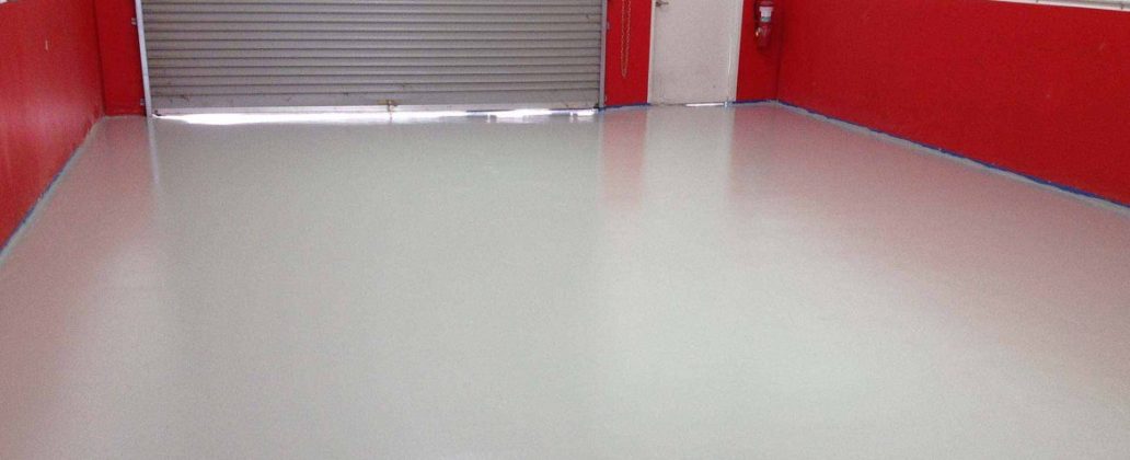 Epoxy floor coating for non-slip effect.