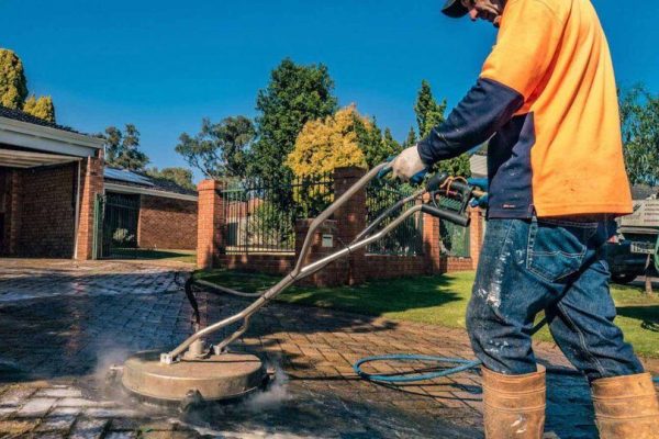 Driveway paver cleaning