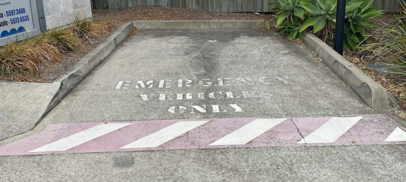 before line marking - emergency vehicle parking