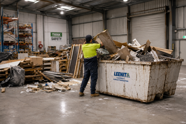Warehouse clean-up in progress