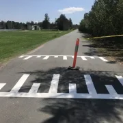after pedestrian crossing line marking