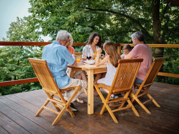 Family lunch on deck