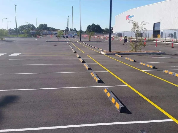 Line marking for a car park.
